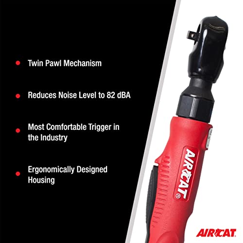 AIRCAT Pneumatic Tools 802-5: Composite Twin Pawl Ratchet Wrench 70 ft-lbs of Torque - 1/2-Inch