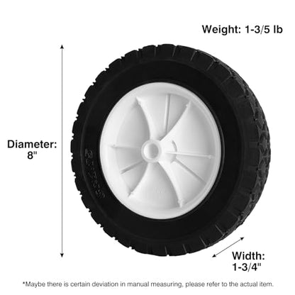 72-108 Wheels Replaces for Oregon, 8 Inch Universal Wheels Tires Compatible with Craftsman AYP MTD Lawn Mower, Radio Flyer Wagon, BBQ Grill, Hand Truck, and Lawn Sprayer