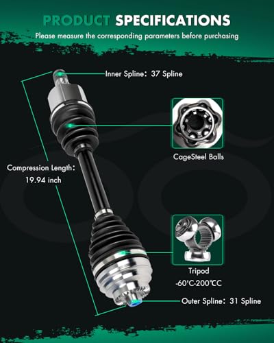 SCITOO Front Left CV Axle Assembly For Mini Cooper 2014-2019 2021-2024