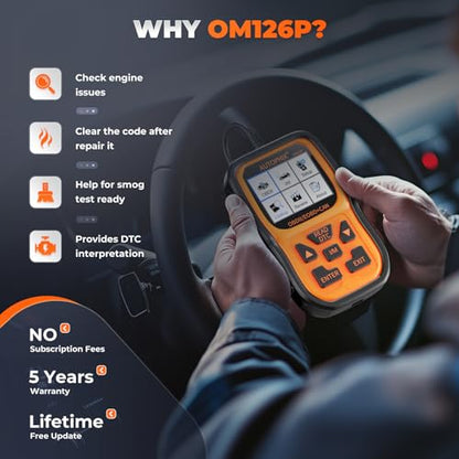 AUTOPHIX OM126P OBD2 Scanner, Check Engine Light Code Reader for OBD2 Cars - color: Orange