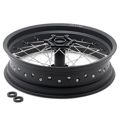 TOFR 17"x4.25" CNC Spoke Rear Wheel Rim Hub for Sur-Ron Ultra Bee Black - color: Black, size: N/A Front 17" Rear