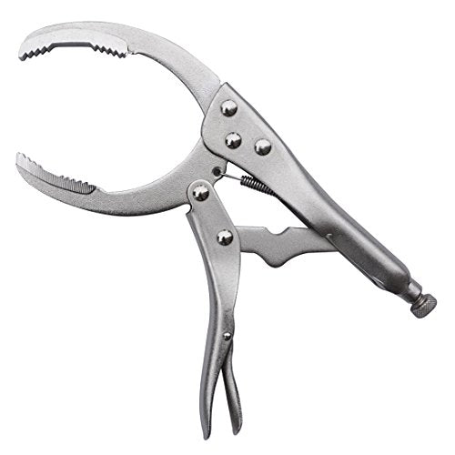 MacWork Locking Grip Oil Filter Wrench, 9.5in/240mm, Chrome Vanadium Steel Jaws
