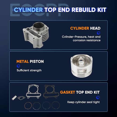 ECCPP 80cc BIG BORE Cylinder Piston Ring Gasket Top End Rebuild Kit 139QMB - size: 79CC-139QMB