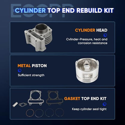 ECCPP 80cc BIG BORE Cylinder Piston Ring Gasket Top End Rebuild Kit 139QMB - size: 79CC-139QMB