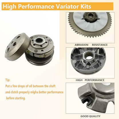 GY6 50cc Performance Clutch Set（with 669 belt）, Fit for GY6 50cc 60cc 80cc 4-Stroke 139QMB Engine Taotao Scooter, include Clutch Assembly and Variator Assembly. - size: gy6 50cc clutch with 669 belt