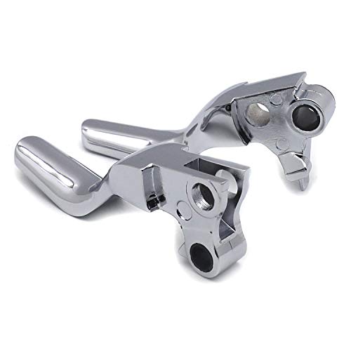 HTTMT- Chrome Shorty Brake Clutch Levers Compatible with Harley 96-03 XL/96-07 Dyna Touring/96-07 Softail 45075-07, 55798-10A [P/N: MT241-027ST-CD]