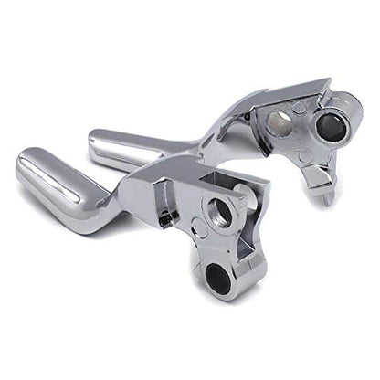 HTTMT- Chrome Shorty Brake Clutch Levers Compatible with Harley 96-03 XL/96-07 Dyna Touring/96-07 Softail 45075-07, 55798-10A [P/N: MT241-027ST-CD]