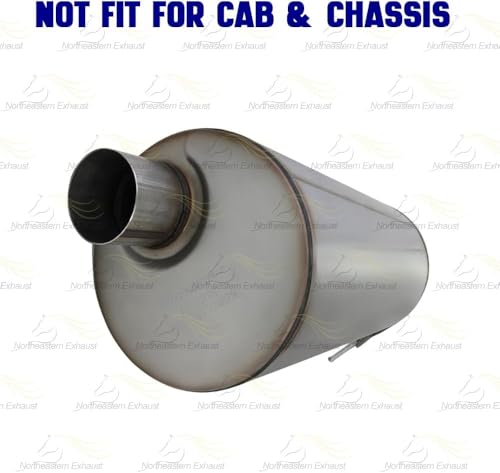 Exhaust Muffler Compatible with GMC Sierra 3500 HD 2007-2010 6.0L | Stainless Steel | Northeastern Exhaust | Includes Clamps and Hangers | Direct-Fit Replacement