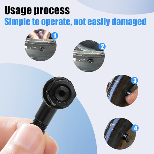 Black Aluminum 90 Degree CNC Motorcycle Tire Valve Stems TV25AL for Aprilia, Ducati, KTM, Easy Installation, 0.357"/8.3mm+0.3mm Valve Hole Dia, Pack of 2 - size: TV25AL-8.3 2pcs
