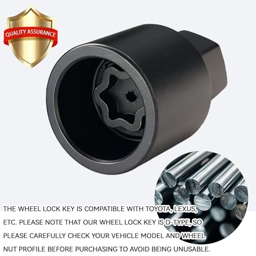 D-Wheel Lock Key Locking Lug Nuts Key Removal Tool for Toyota Lexus Tacoma, Anti-Theft Wheel Lock Lug Nut Bolt Screw Remover Socket Adaptor, Tire Locking Lugnut Tool for Removal Installation
