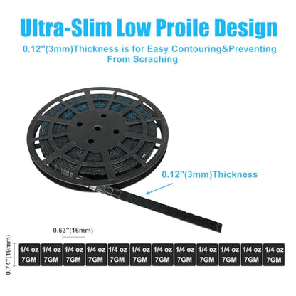 1/4 Oz. Stick on Wheel Weights, 715pcs/11 LBS/Roll, Black - color: Black