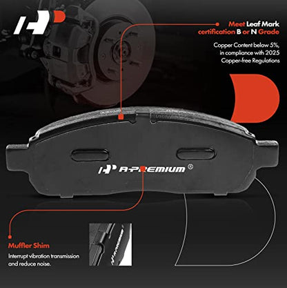 A-Premium 12.99 In(330 mm) Front Brake Rotors & Ceramic Pads Kit, 6-Pack - style: 2004-2008(Drilled & Slotted)