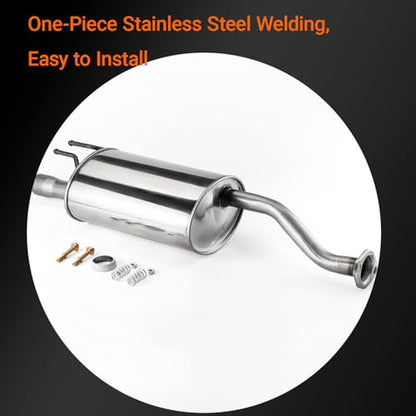 409 Stainless Steel Rear Exhaust Muffler for 2006-2011 Honda Civic HC08 - size: w/ Hanger For 2006-2011 Honda Civic