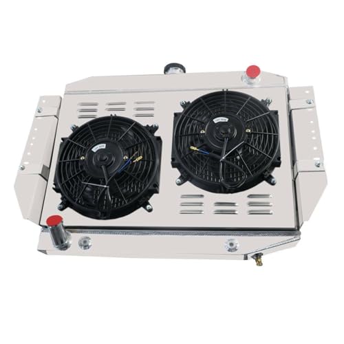 4 Row Aluminum Radiator+Shroud Fan for 1972-79 Jeep Wagoneer Cherokee J10 J20 V8, radiators, replacement radiator, aluminum radiator