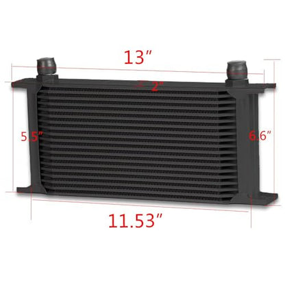 G-PLUS Black AN10-10AN 19 Row Universal Racing Engine Transmission Oil - color: Black, size: 19 Row AN10