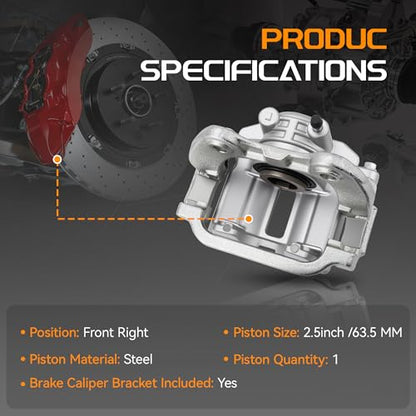 Brtec Front Right Disc Brake Caliper Assembly, Replaces OE Number 184071 - size: BC184071
