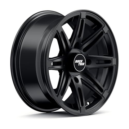 RockTrix RT103 14x7 ATV UTV Wheel 4x156 4+3 Offset, Matte Black, 1pc Single
