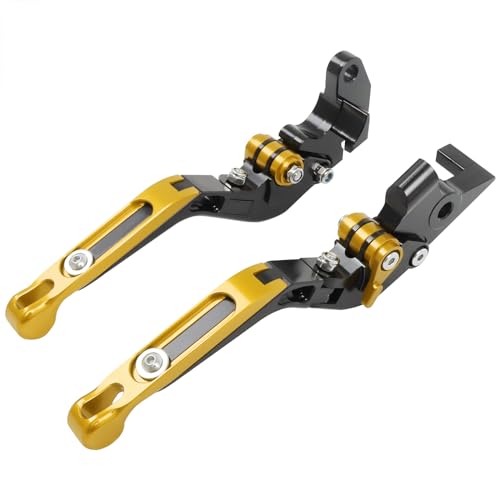 CHIFUN Brake Lever and Clutch Lever Set Replacement for BMW G310R G310GS 2017-2025, Motorcycle Foldable Length Adjustable Handlebar Lever (Gold) - color: Gold