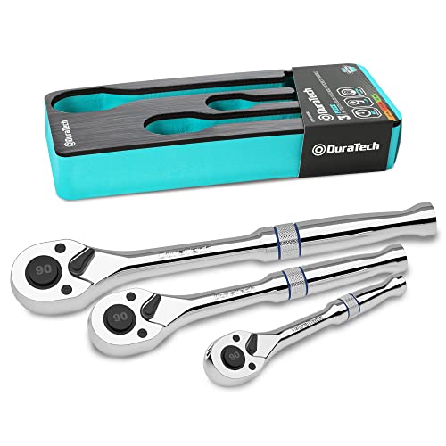 DURATECH 3-Piece Drive Ratchet, 90-Tooth Quick-Release Ratchet Wrench - size: Combo Kit (EVA Tray)