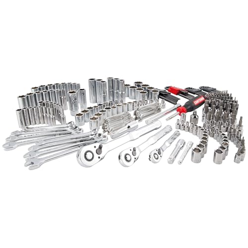 CRAFTSMAN 230 Pcs Mechanics Tool Set, Socket Wrench Set, Car Tool Kit with VERSASTACK Toolbox, SAE and Metric,1/4 in, 3/8 in, and 1/2 Drive, Short and Long Arm Hex Keys (CMMT45306) - style: New 230 Piece Set