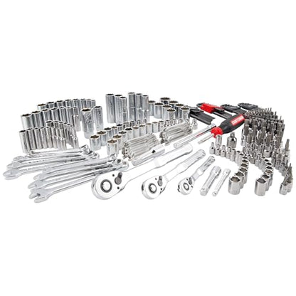 CRAFTSMAN 230 Pcs Mechanics Tool Set, Socket Wrench Set, Car Tool Kit with VERSASTACK Toolbox, SAE and Metric,1/4 in, 3/8 in, and 1/2 Drive, Short and Long Arm Hex Keys (CMMT45306) - style: New 230 Piece Set