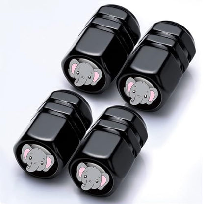 4Pack Elephant Tire Valve Caps Aluminum Leak-Proof Valve Stem Covers - color: Elephant