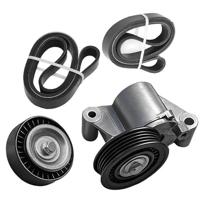 Serpentine Belt Kit with Tensioner and Idler Pulley For Ford Fusion - size: Ford Fusion (13-20)