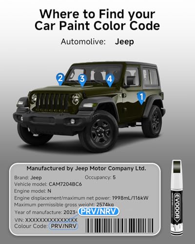 PGG Sarge Green Touch Up Paint Compatible with JeepExact Match 2 in 1 Touch up Paint for Chips and Nicks Repair - color: Sarge Green(PGG) Compatible with Most Models