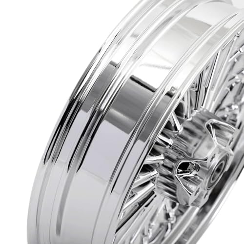 TOFR 21x3.5 16x3.5 Chrome Fat Spoke Wheels For Harley Touring Baggers 84-08 - color: Chrome, size: Front:21x3.5 Rear:16x3.5