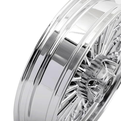 TOFR 21x3.5 16x3.5 Chrome Fat Spoke Wheels For Harley Touring Baggers 84-08 - color: Chrome, size: Front:21x3.5 Rear:16x3.5