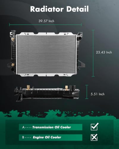 SCITOO 1451 Radiator compatible with 1985-1996 for Ford Bronco 5.0L - size: 1451