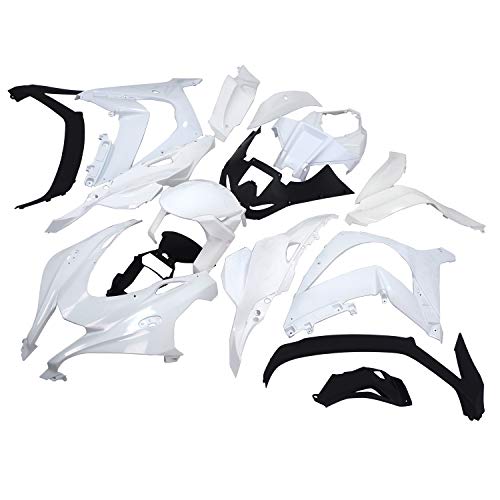 SMT- KAWASAK ZX10R ABS Plastic Injection Unpainted Fairing Bodywork Kit Compatible with ZX-10R ZX10R 2016-2020 Motorcycle Accessories Parts [P/N: K1016-Unpaint White]