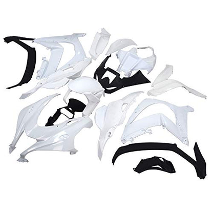 SMT- KAWASAK ZX10R ABS Plastic Injection Unpainted Fairing Bodywork Kit Compatible with ZX-10R ZX10R 2016-2020 Motorcycle Accessories Parts [P/N: K1016-Unpaint White]