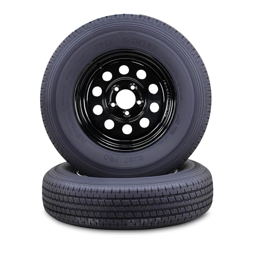 Free Country Trailer Tire Wheel ST185/80R13 6-Ply C 94N 5X4.5 Black Mod Pk2 - size: ST185/80R13 /6PR