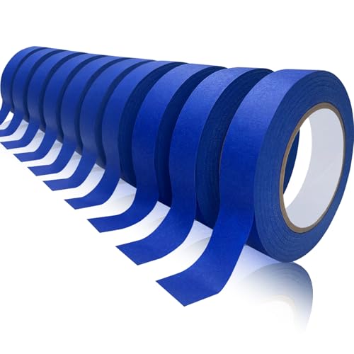 Premium Painters Tape, 10 Rolls Blue Tape Painters Masking Tape for Multi-Purpose, 601yds=10*0.94inch*60.1yds, Craft Adhesive Paint Tape for Walls, DIY Crafts Arts, Labeling, Decoration, Easy Removal - size: 10 Rolls, 0.94" x 60.1 Yds