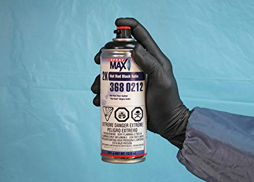 Spray max 2K Hot Rod Satin Black Spray Paint,Automotive Topcoat With Long Lasting and Durable Finish, High Chemical and Weather Resistance,2 Pack