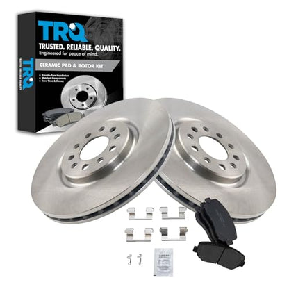 TRQ Front Brake Pad and Rotor Set Ceramic Vented Rotors - style: BKA14196