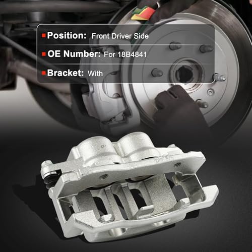 cciyu Front Left Disc Brake Caliper Assembly w/Bracket 18B4841 - size: Front Left[18B4841]