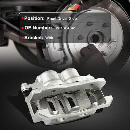 cciyu Front Left Disc Brake Caliper Assembly w/Bracket 18B4841 - size: Front Left[18B4841]