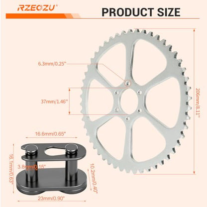 50 Tooth Rear Sprocket 420 Chain Compatible with #40 41 420 Chain - color: Silver-50 Tooth