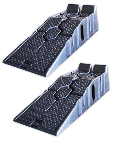 X-Haibei Pair Car Vehicle Ramps for Oil Changes or Home Garage Maintenance, 5500lb Load Rating Pair, Lifts Vehicles 6.3" High，Truck Service Ramps, Trailer Park