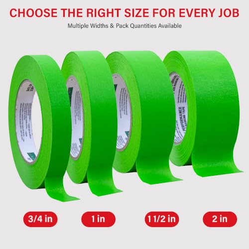 LAUCO DINOGREN Masking Green Tape 3/4 Inch x 60 Yards, 6 Rolls, Green High Performance Painters Tape, Heat and Water Resistant Tape for Car Painting, Auto Body and Spray Booth Use, 7765 - size: 0.75in-6rolls