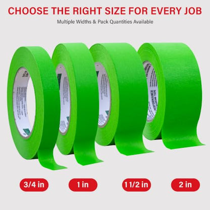 LAUCO DINOGREN Masking Green Tape 3/4 Inch x 60 Yards, 6 Rolls, Green High Performance Painters Tape, Heat and Water Resistant Tape for Car Painting, Auto Body and Spray Booth Use, 7765 - size: 0.75in-6rolls