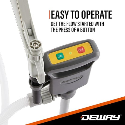 Deway Fuel Transfer Pump, Adjustable Flow Nozzle, 3.8 GPM, 51in Hose - style: Hand-Trigger Nozzle