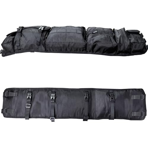 Larswon Heavy-Duty UTV Roll Cage Storage Bag Organizer - 7-Pocket Water Resistant Gear Bag Compatible with Polaris RZR, Can-Am, Honda Talon, Yamaha, ATV & Golf Carts Black - color: Black