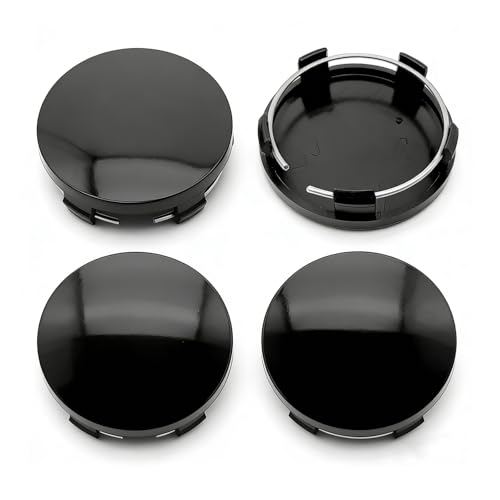4 PCS Car Wheel Center Hub Cover, ABS Snap-in Wheel Center Protective Cover, 60 MM Outer 56 MM Inner Diameter Rim Hub Caps, Universal for Most Cars (Black) - color: Black