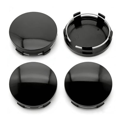 4 PCS Car Wheel Center Hub Cover, ABS Snap-in Wheel Center Protective Cover, 60 MM Outer 56 MM Inner Diameter Rim Hub Caps, Universal for Most Cars (Black) - color: Black