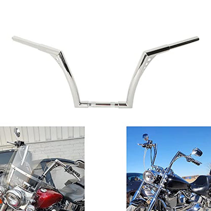 XMT-MOTO 12" Rise 1-1/4 Ape Hangers Handlebar Fit For Harley FLST FXST XL - color: Chrome, size: 12 INCH