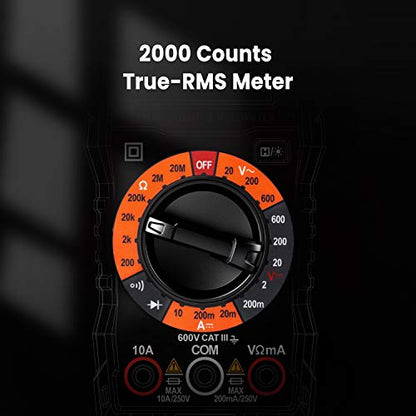 KAIWEETS Digital Multimeter Voltmeter with Case for Car Batterry Test DIY - size: KM100