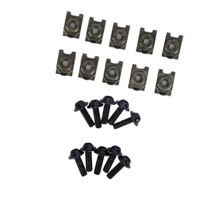 M5 Motorcycle Fairing Kit 5x16mm Aluminum Fairing Bolts with Speed Clip Nut Fastener Set Universal Body Panel Mounting Screws for Motorcycle Scooter Replacement Hardware